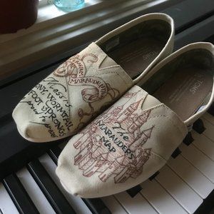 Toms shoes natural canvas slip on Harry Potter